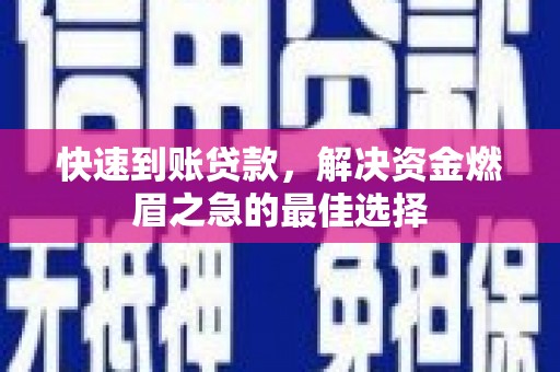 师宗快速到账贷款，解决资金燃眉之急的最佳选择