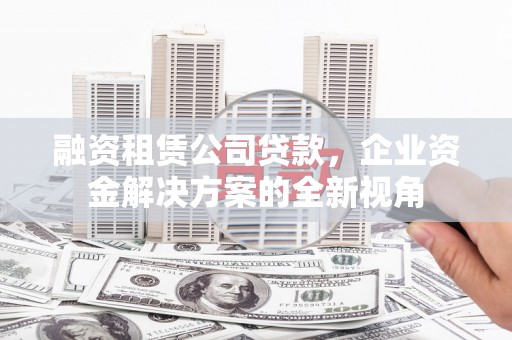 师宗融资租赁公司贷款，企业资金解决方案的全新视角