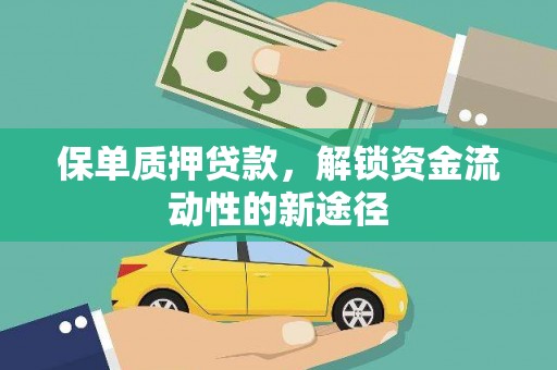 师宗保单质押贷款，解锁资金流动性的新途径