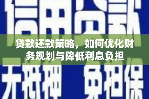 师宗贷款还款策略，如何优化财务规划与降低利息负担