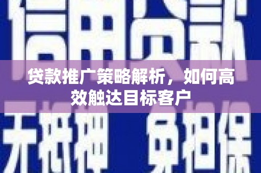 师宗贷款推广策略解析，如何高效触达目标客户
