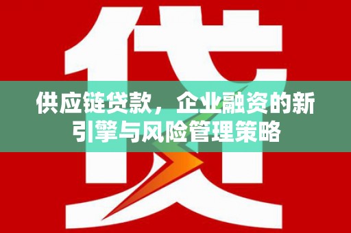 师宗供应链贷款，企业融资的新引擎与风险管理策略