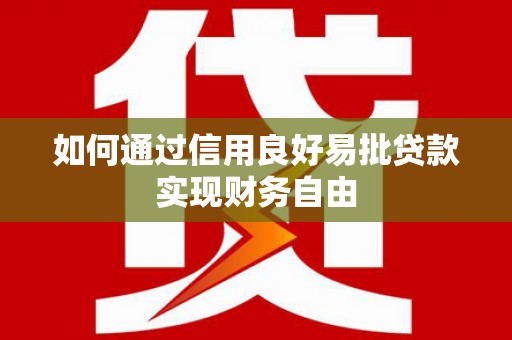 师宗如何通过信用良好易批贷款实现财务自由