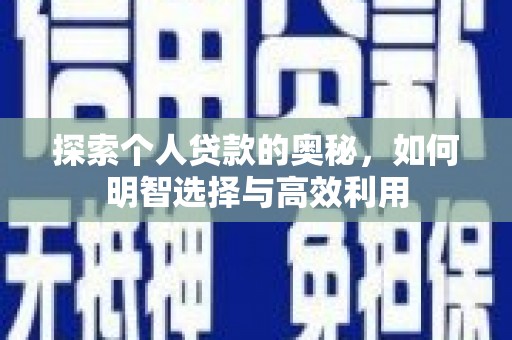 师宗探索个人贷款的奥秘，如何明智选择与高效利用