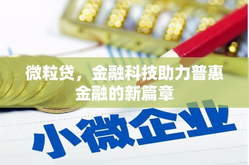 师宗微粒贷，金融科技助力普惠金融的新篇章