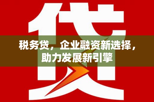 师宗税务贷，企业融资新选择，助力发展新引擎