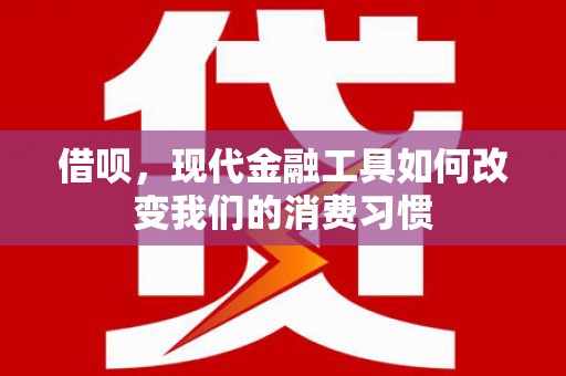 师宗借呗，现代金融工具如何改变我们的消费习惯